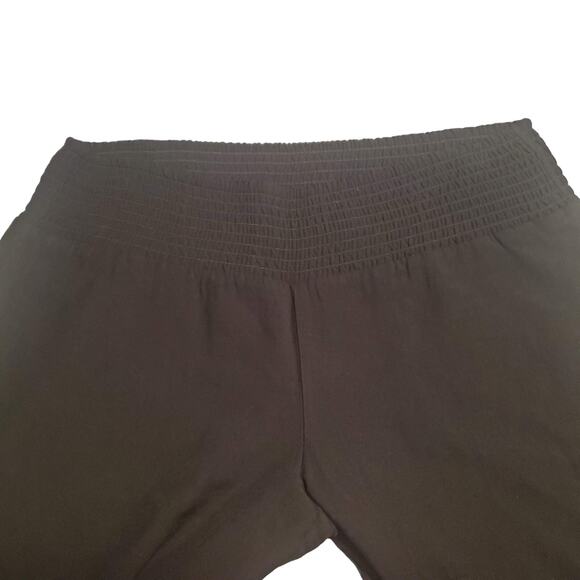 J. Jill Size M/L Black Cropped Wide Leg Pull On Rayon Pants Wide Waistband - Picture 2 of 10